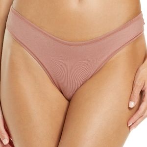 SKIMS cotton dipped thong in Rose clay